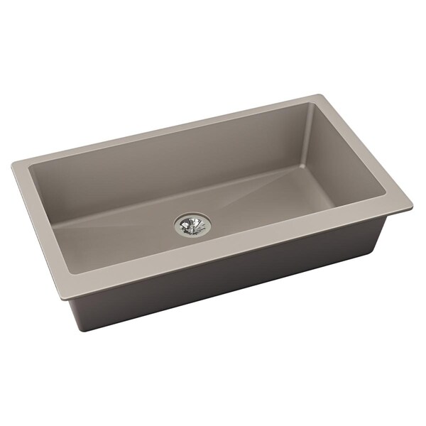 Elkay Qtz 36X20X9 Single Umnt Sink+Pd Silver ELXRUP3620SM0 - main